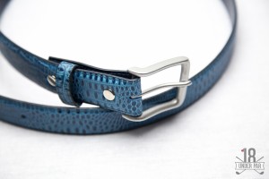 Ace of Clubs Golf Co. Blue Ostrich Golf Belt