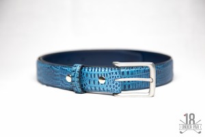 Ace of Clubs Golf Co. - blue crocodile leather belt