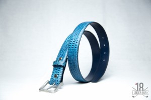 Ace of Clubs Golf Co. - blue crocodile leather belt